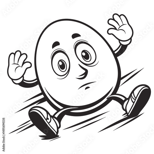 Concerned Egg Cartoon Character Vector
