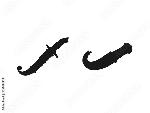 Arabic dagger silhouette. Dagger icon vector illustration. Arabic dagger silhouette vector on white background.