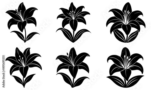 Easter Lily Silhouette vector illustration