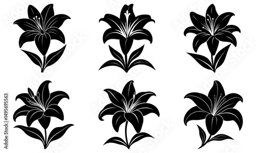 Easter Lily Silhouette vector illustration