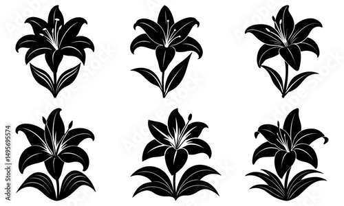 Easter Lily Silhouette vector illustration