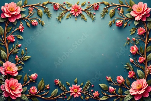 Elegant floral damask, intricate vines and blossoms , decorative, stylish