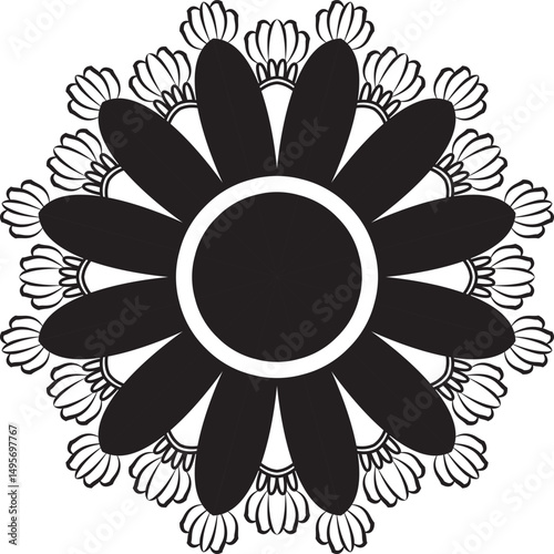 Sacred Geometry Mandala in Black Ink