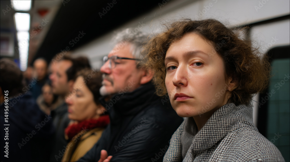 Obraz premium People in metro station.
