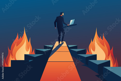 businessman on the stairs