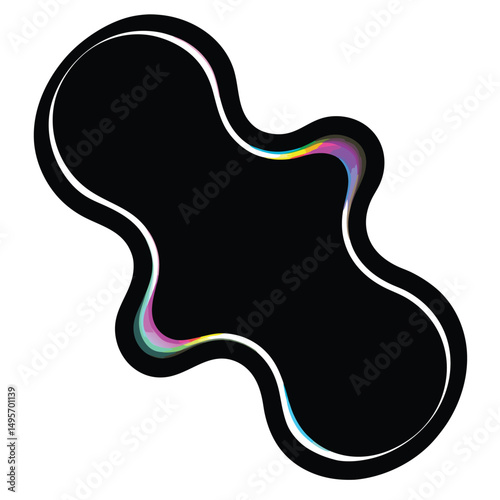 Vector cartoon animal design illustration of a black silhouette dog, bone, and human footprint