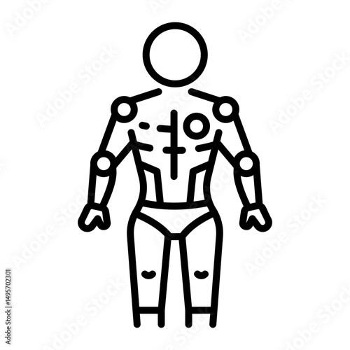 A linear style icon of futuristic suit