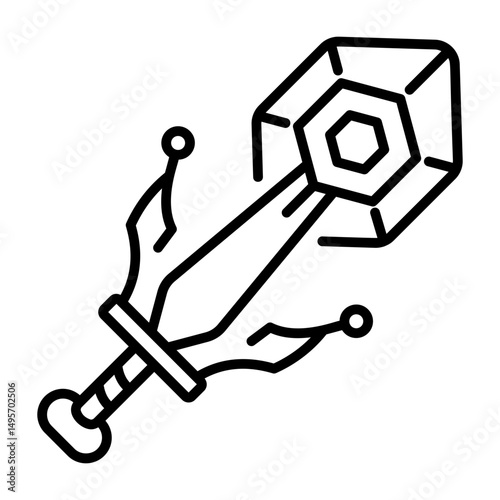 An outline icon showing futuristic blade design