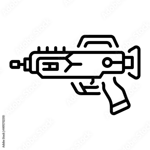 A line style icon of futuristic gun