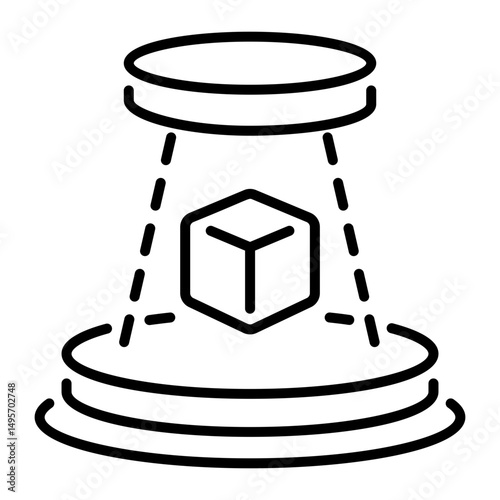 A linear icon depicting teleport technology 