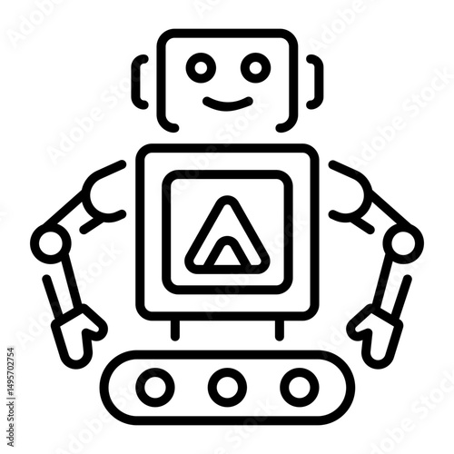 A line style icon showing bot structure