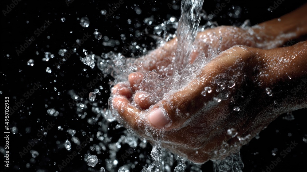Fototapeta premium Washing Hands: Cleanliness and Hygiene