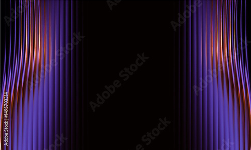 Abstract golden wave pattern creates dynamic visual flow in a dark background during late evening