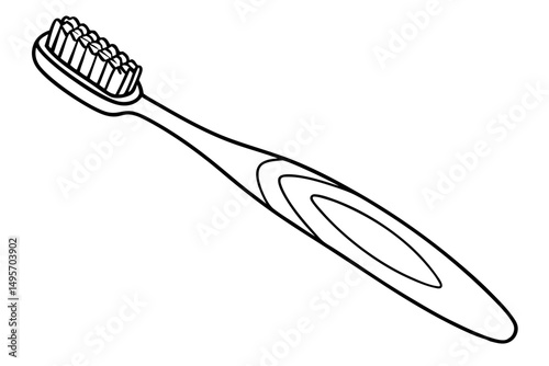 toothbrush one line drawing personal care item photo
