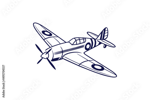 modern fighter plane one line art dynamic style