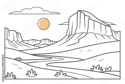 mountain landscape vector canyon with rocks