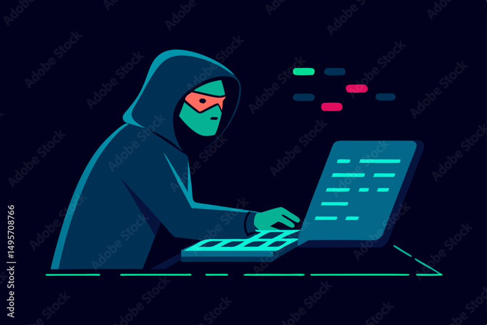 Obraz premium hacker working on laptop