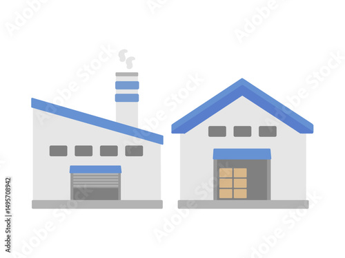 工場  倉庫  建物  イラスト
