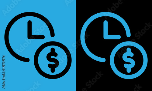 Time management icon. Time and money, dollar time, Time is Money icon.