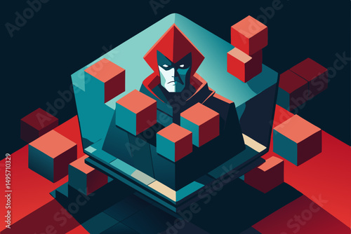 abstract red cubes