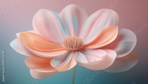 petal perfection simple and charming this illustrated flower in soft pastel colors conveys a sense of delicate beauty the minimalistic design of the flower focuses on the simple shapes and colours