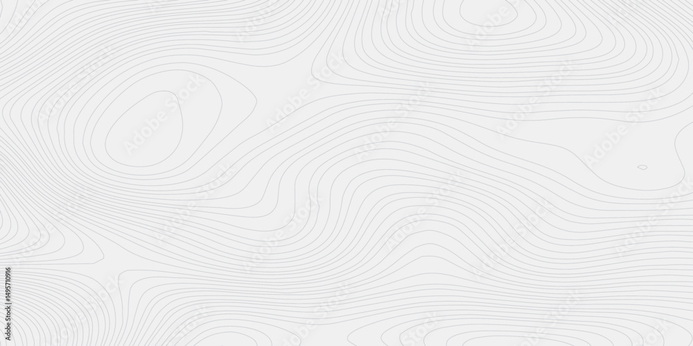 Abstract geometric vector illustration wavy black and white contour line topographic design.