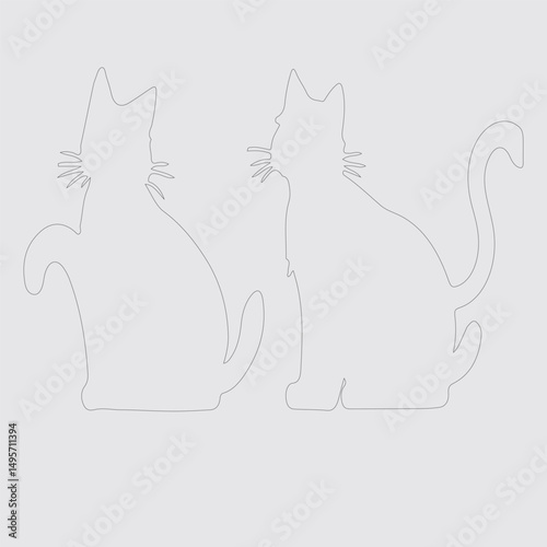 Vectorize silhouette cat for design.