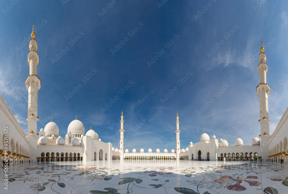Fototapeta premium Sheikh Zayed Grand Mosque - Sahan Courtyard