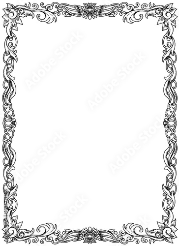 Retro European patterned border vector illustration, Gothic style, Baroque style, classical style