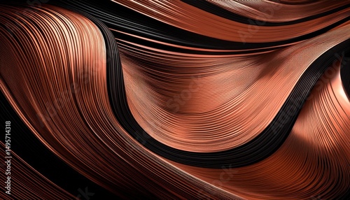 abstract copper and black wave form background