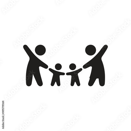 Happy Family Icon Vector Isolated on White Background