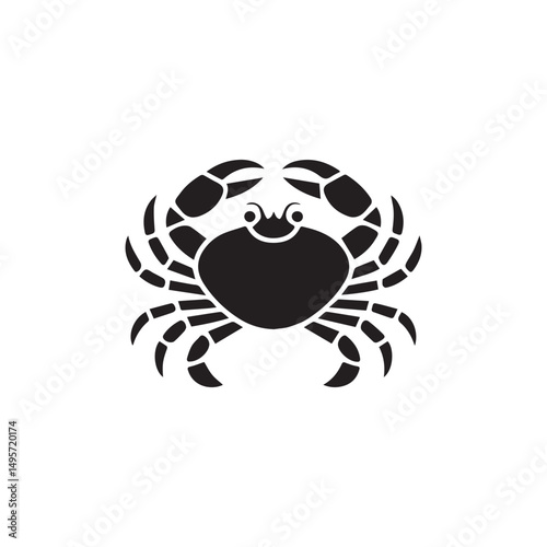 Crab Icon Vector Illustration Isolated on White Background