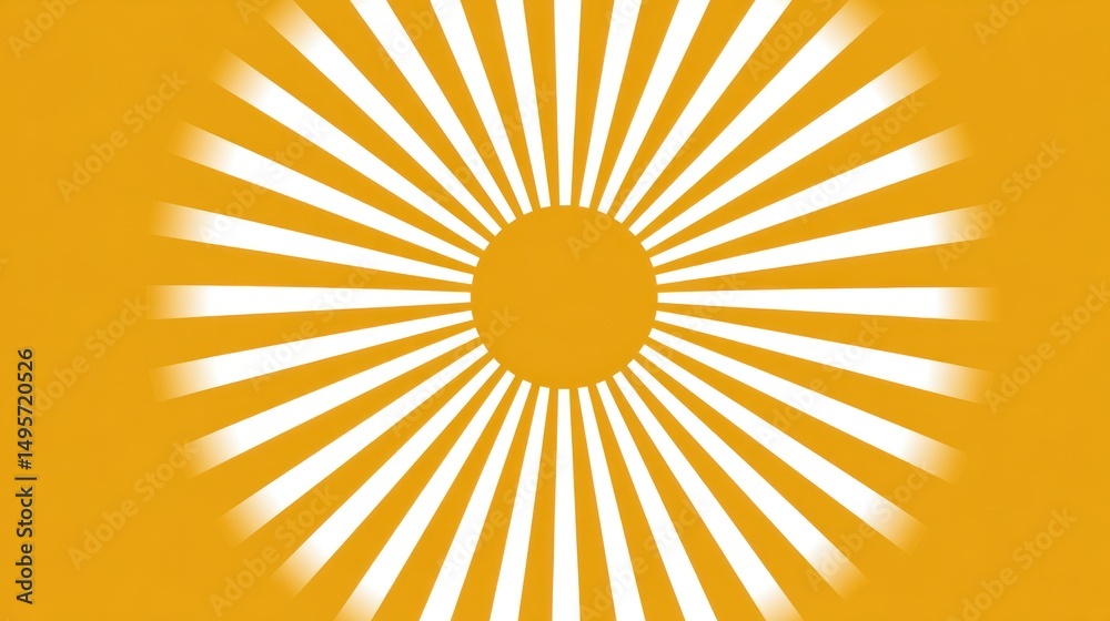 Fototapeta premium Yellow and white radiating pattern background