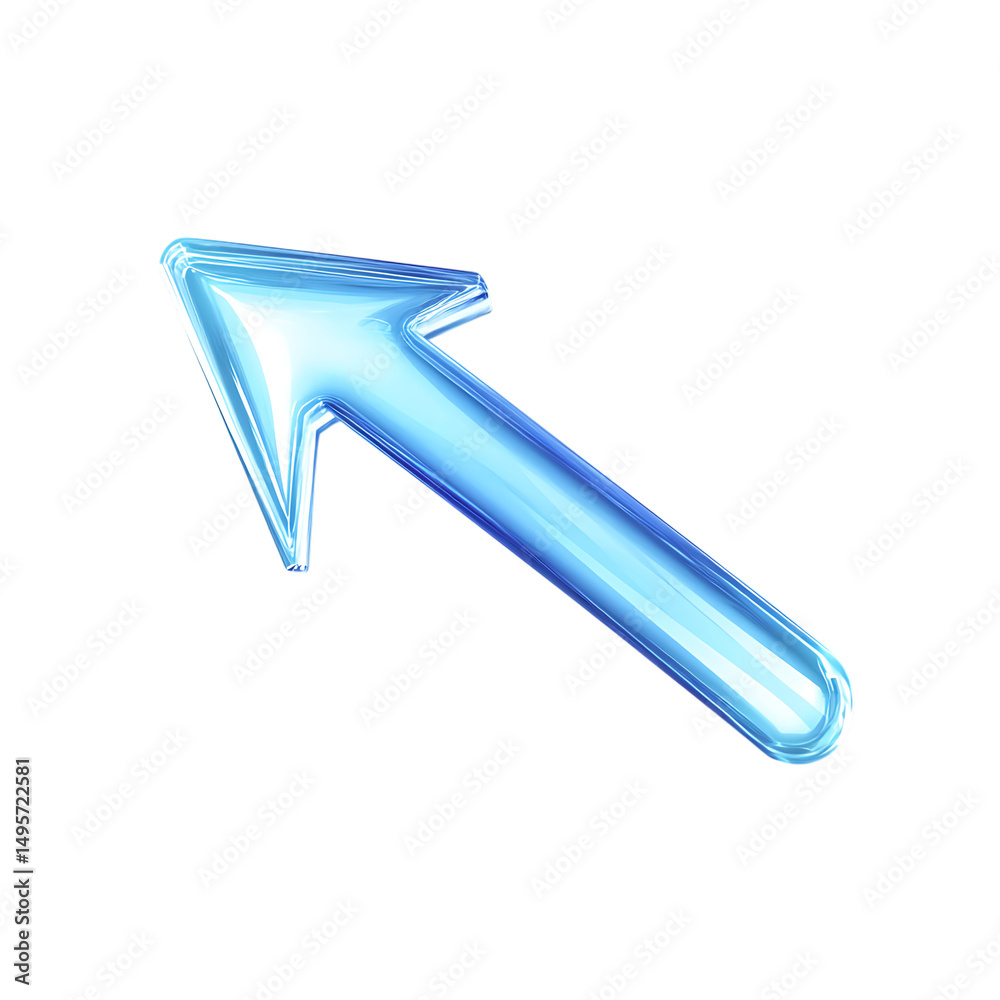 Sleek Arrow with Smooth Gradient Transitions in Icy Isolated on Transparent Background Sleek Arrow with Smooth Gradient Transitions in Icy Isolated on Transparent Background