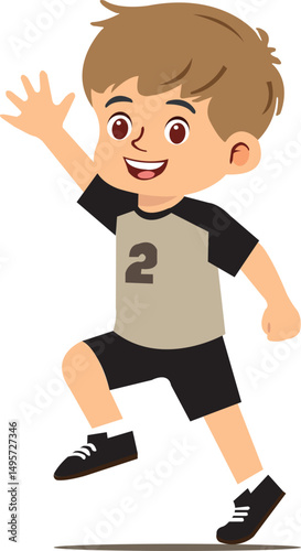 boy running and playing