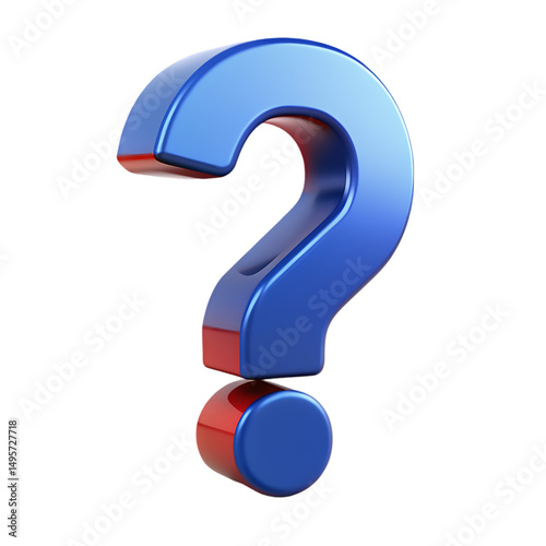 Blue & Red Question Mark 3D