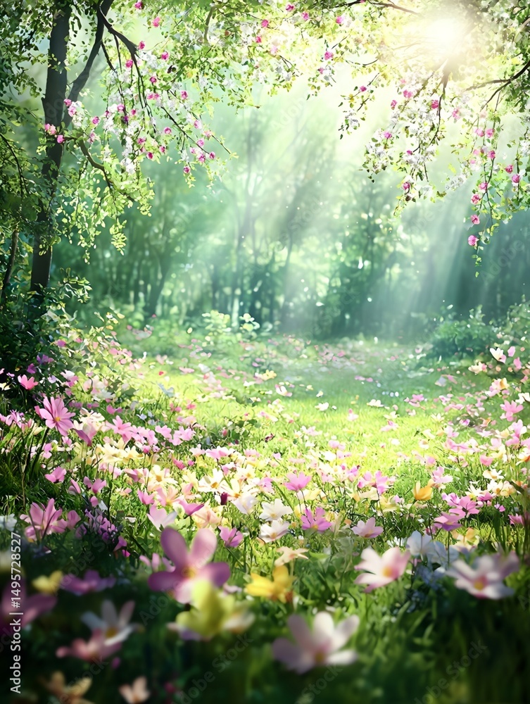 Fototapeta premium The colorful and vibrant greenery in the garden