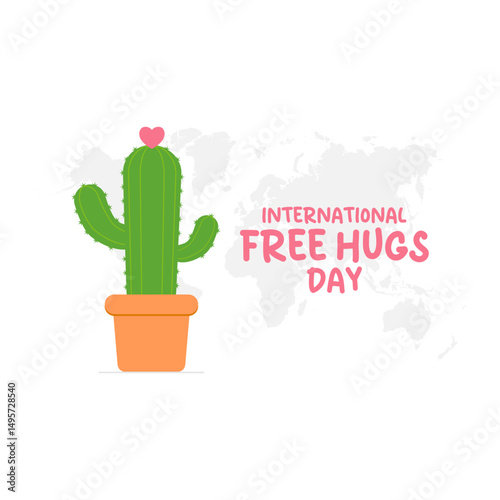 Vector graphic of International Free Hugs Day for International Free Hugs Day celebration.