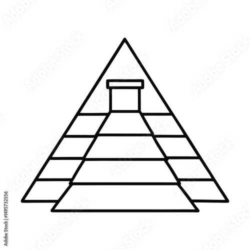 Egyptian culture illustrated in ancient pyramid shape vector art