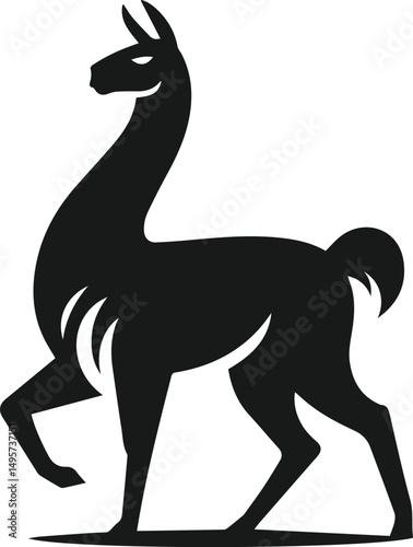 llama alpaca silhouette animal vector drawing