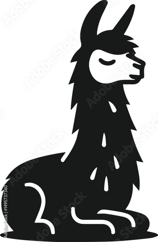 llama alpaca silhouette animal vector drawing