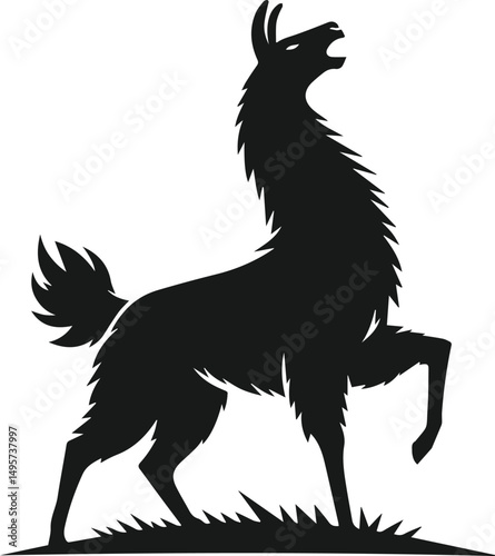 llama alpaca silhouette animal vector drawing