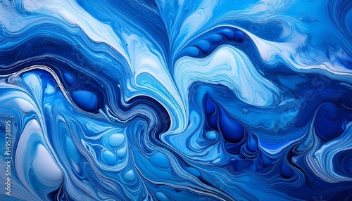 blue acrylic pour color liquid marble abstract surfaces design