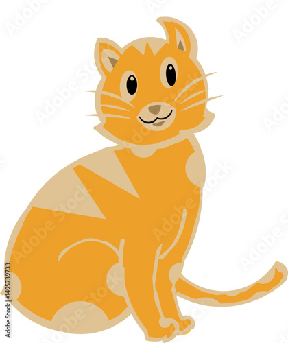 Cute and cute orange striped cat