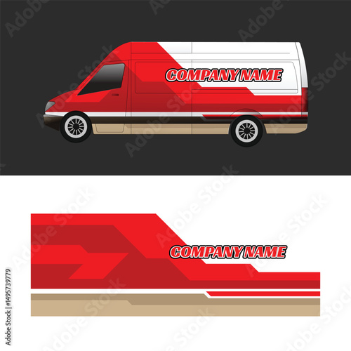 car body wrap decal design vector. simple and modern car decal