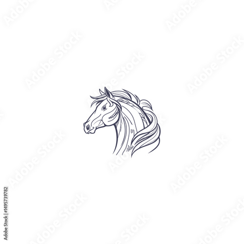 horse head silhouette horse vector design simple horse icon illustration Horse head design on white background