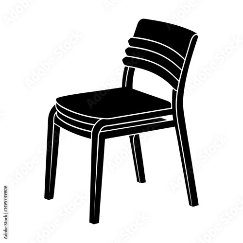 Stackable Chair silhouette vector