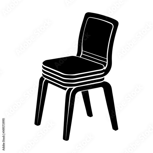 Stackable Chair silhouette vector