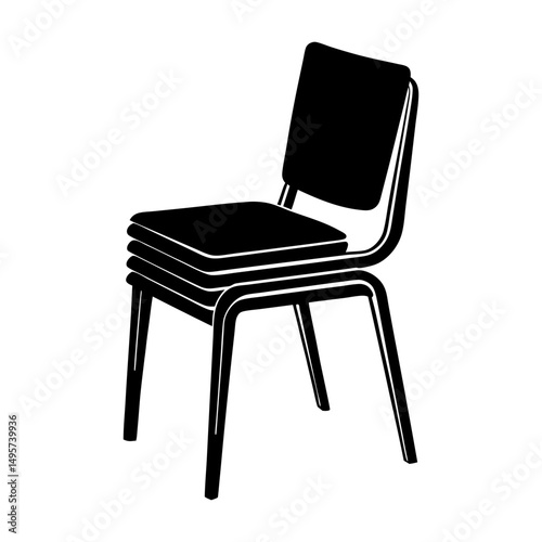 Stackable Chair silhouette vector