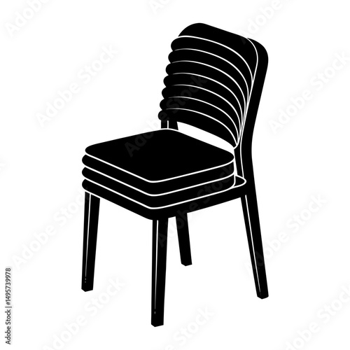 Stackable Chair silhouette vector
